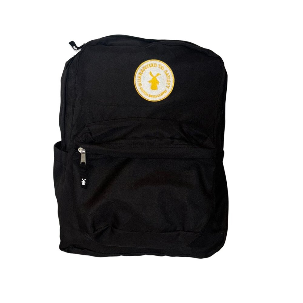 Dutch Bros. Black Backpack with Yellow Dutch Bros. Patch